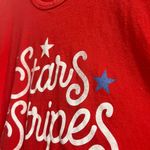 General Standard MEDIUM Women’s Red Stars and Stripes 4th of July Tee Shirt Photo 3