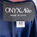 Onyx Nite Vintage 90s Y2K Velvet Maxi Slip Dress Size 12 Navy Blue Whimsigoth Photo 5