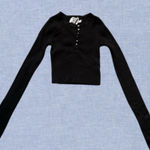 Princess Polly 🛎️ 5/$20  Black Long Sleeve Cropped Size 0 Photo 0