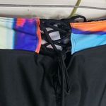 Black with Tie Dye Side Tie Swim Shorts NWOT Size XL Photo 2