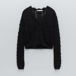 ZARA Black Knit Cardigan Top Jacket Photo 6