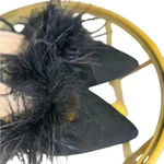 Loeffler Randall Loeffer Randall JCrew Juno kitten heel mules with feathers in black Photo 6