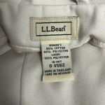 LL Bean Cotton Blazer Structured Padded Shoulder Long Sleeve Jacket SZ 18 Petite Tan Photo 2