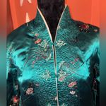 vintage Solz Squirrel reversible Chinese satin jacket Green Size M Photo 2