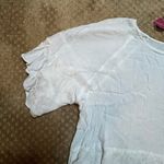 Pink Blush White Peplum Ruffle Sleeve Lagenlook Boxy Oversized Boho Cottagecore Photo 2