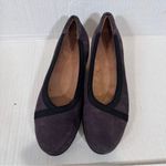 Clarks Purple Suede Leather Slip On Mini Wedge Comfort Shoes Womens 9.5 Classic Photo 5
