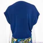 Leota NEW USA-made blue yellow dolman sleeve wrap dress, size 1L Photo 8