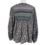 Lucky Brand  Bohemian Hippie Retro 70s Lace Up Peasant Blouse Size Large Photo 8