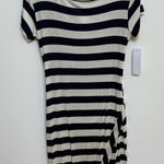 Loveappella Blue White Stripe Nautical T-Shirt Dress Medium Photo 0