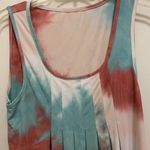 Emery Rose Womens Tank Mini Dress L Large Pastel Tie Dye Teal & Rust Beach Blue Photo 3