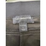 Liz Claiborne Liz‎ Claiborne Career Black Floral Velvet Flocked Stretch Dress Pants Size Large Photo 3