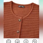 PRETTY GARDEN casual Rust Sweater with Button Detail Photo 5