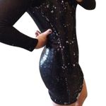 LaRok Black and Gold Bodycon Sequin Long Sleeve Dress Size SMALL Photo 0