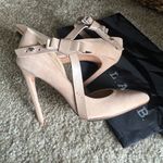 L.A.M.B. Bow strap suede leather Beige heeled pump with dust bag Photo 14