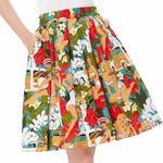 Grace Karin NWOT retro tropical hawaiian tiki pinup box pleated A Line swing skirt size L Photo 0
