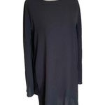 ZARA  Black Dress Size Large Womens Shift Sleeve Slit Gothic Grunge Emo Night Out Photo 1