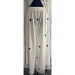 2 Piece White Polka Dot Tube Top Set Strapless Bandeau Blouse Wide Leg Pant Sz M Size M Photo 1