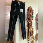 Pistola  $218 Black Denim Jeans Kiera Pants Hook Eye Goth Grunge Rock Punk Skinny Photo 3