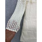 Kensie Women's Dress Long Sleeve Round Neck Ivory Size Small Ruffle Lace Sheath Photo 6