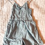 Aerie Light Blue Chambray Knot Front Romper Size Small Photo 0