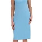 Julia Jordan Blue Twist Neck Midi Sheath Dress Size 14 New Photo 0