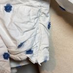 Farm Rio  White crop top Blouse with Blue Floral Accents Photo 3