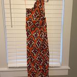 ZARA MULTICOLOURED PRINTED DRESS WITH ASYMMETRIC HEM Orange Medium NWT Photo 6