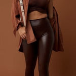 Aerie Offline by  Faux Leather Real Luxe Leggings Brown M-Long Photo 0