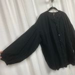 Free People Black Eyelet Cotton Madison Button Down Blouse Sz.L Photo 8