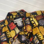 Whistles Women’s 100% Silk Bags Print Long Sleeve Button Down Shirt Size M Black Size M Photo 2