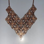 Charming Charlie Rose Gold Rhinestone Statement Necklace Sparkle Diamond Photo 5