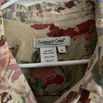 Vtg 90s Streetwear Womens XL Lace Flower All Over Print Canvas Trucker Jacket Photo 2