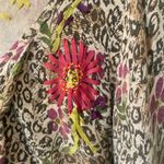 Sparrow for Anthropologie Women’s Purrfect Posy Leopard Print Ruffle Cardigan M Pink Size M Photo 1