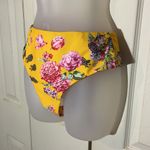 Unlisted Bright Yellow Floral High Leg Bikini Bottoms M Photo 2