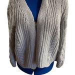 Alya , Oversized, Cable Knit,Chunky, Gray Sweater,Size Medium,3/4 length sleeves Photo 0
