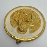 Vintage Angel Guardian Child Gold Tone Religious Medal Pendant Charm Heavy *read Photo 5