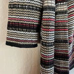 Nic+Zoe Open front striped linen cardigan Sweater Khaki/Black/White Womens 2X Photo 7