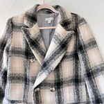 Topshop Black Cream White Pastel Wool Blend Long Sleeves Houndstooth Coat 4 Photo 3