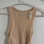 Aerie Womens Ribbed Sleeveless Bodysuit Ruched Sided Tong Closure Size XS NWT Photo 1