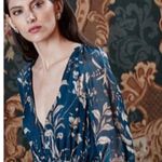 Amur Rhea Silk Maxi Dress Teal Womens Size 10 Blue Photo 9