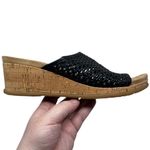 Baretraps “Flossey” Black Slip-On Cork Wedge Sandals Women’s Size 9M Photo 8