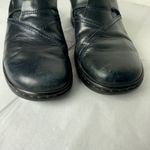 Clarks Leather Mules Clogs Comfort Slip On Shoes dark blue Size 8.5 Photo 3