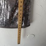 August Silk Shirt Vintage 90s 1X Gray Silver Sequin Party Top Swifty Disco Photo 2