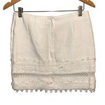 H&M Eyelet Crochet Mini Skirt Cream Off White Size 8 New Photo 1
