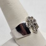 Premier Designs Devotion Silver Tone Crystal Cross Ring Photo 3
