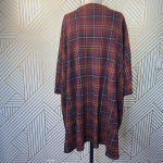 ZARA  Dress Plaid Oversized Short Sleeve T-Shirt Red‎ Check Dress Size Medium Photo 8