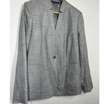 T Tahari Adara Blazer Jacket Womens Size 12 Black White One Button Photo 1