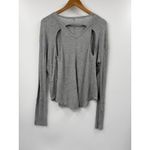 Free People FP Movement Ribbed Cutout Long Sleeve Top Grey Size XS Photo 4