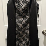 NEW GUESS Avery Black Nude Floral Leather & Lace bodycon Stretch Dress Sz 10 Photo 0