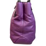 Coach Leather Soho North South Tote Shoulder Bag. Berry Purple Color Photo 3